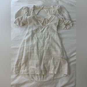 Linen Reformation Puff Sleeve Mini Dress